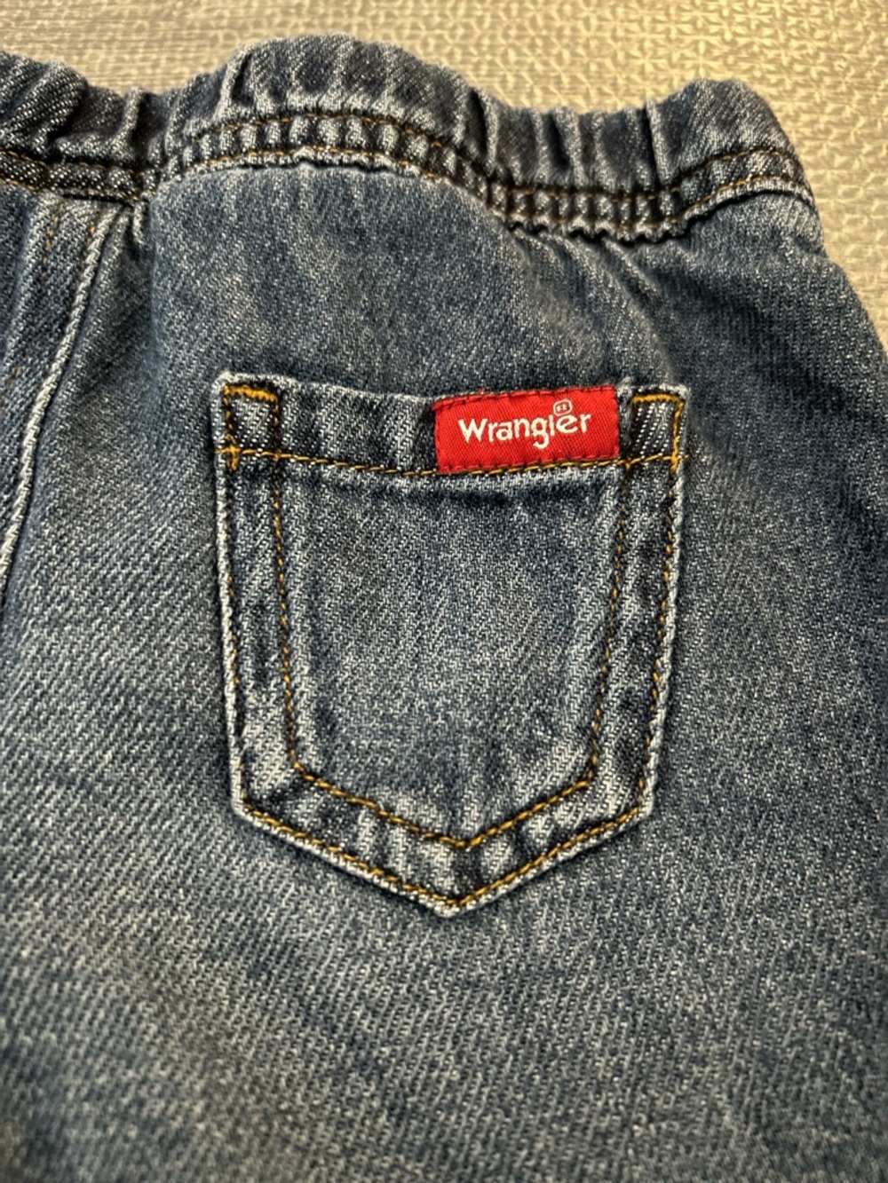 Baby Wrangler Dark Blue Toddler Denim Jeans with Elastic Waistband. Size 9M - Picture 3 of 5